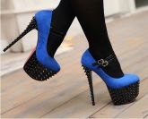 Sapato Salto Spike Azul