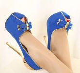 Peep Toe Bowtie Azul