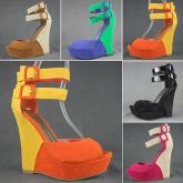 Sandália Wedge Multicolor