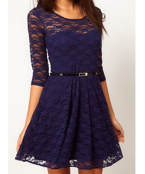 VESTIDO RENDA SOLTO AZUL