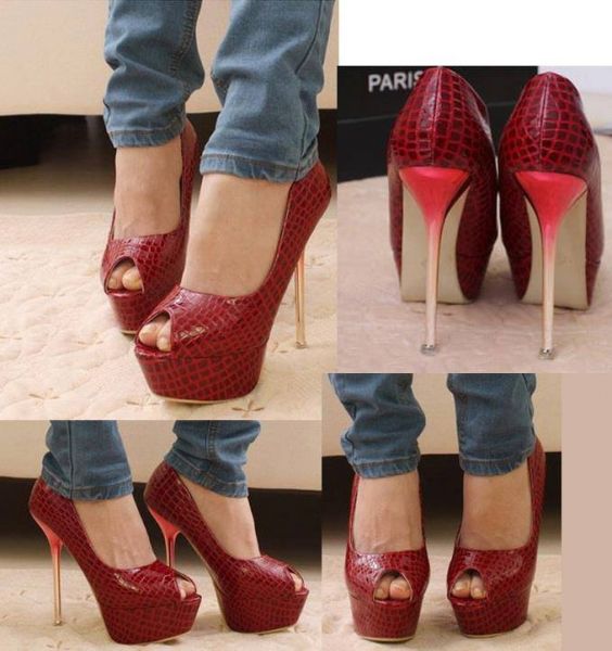 Peep Toe Vermelho