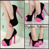Peep Toe Preto/Pink