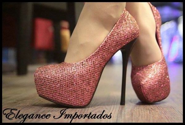 Scarpin Brilho Rosa