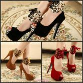 Peep Toe Tornozelo Leopardo