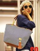 Bolsa Listras Azul
