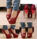 Peep Toe Vermelho