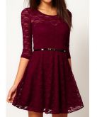 VESTIDO RENDA SOLTO VINHO