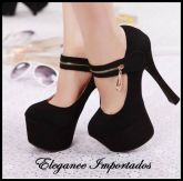 SAPATO RETRÔ ZIPER PRETO