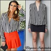 Camisa Chiffon Listras Verticais