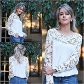 Blusa Renda Ombro Zara inspired